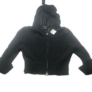 Cool Attitudes Women's Hooded Sweater Knit Size Small Black New With Tags